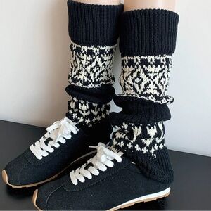 Nordic Fair Isle Retro Knit Wool Warm Slouch Socks
